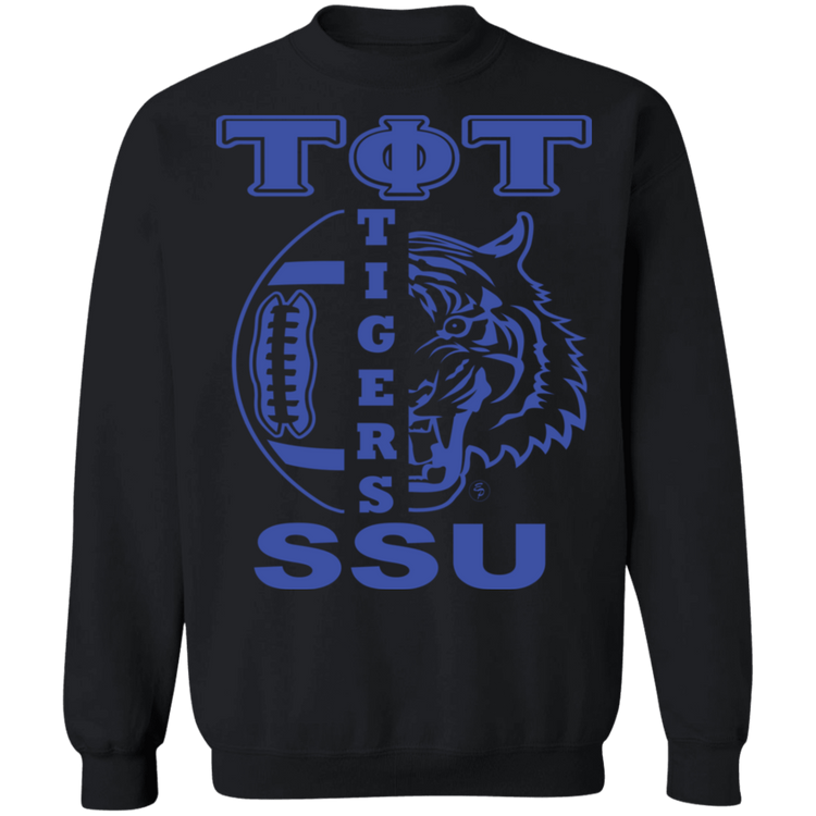 SSU - Tigers Football - Blue - Crewneck Pullover Sweatshirt  8 oz.