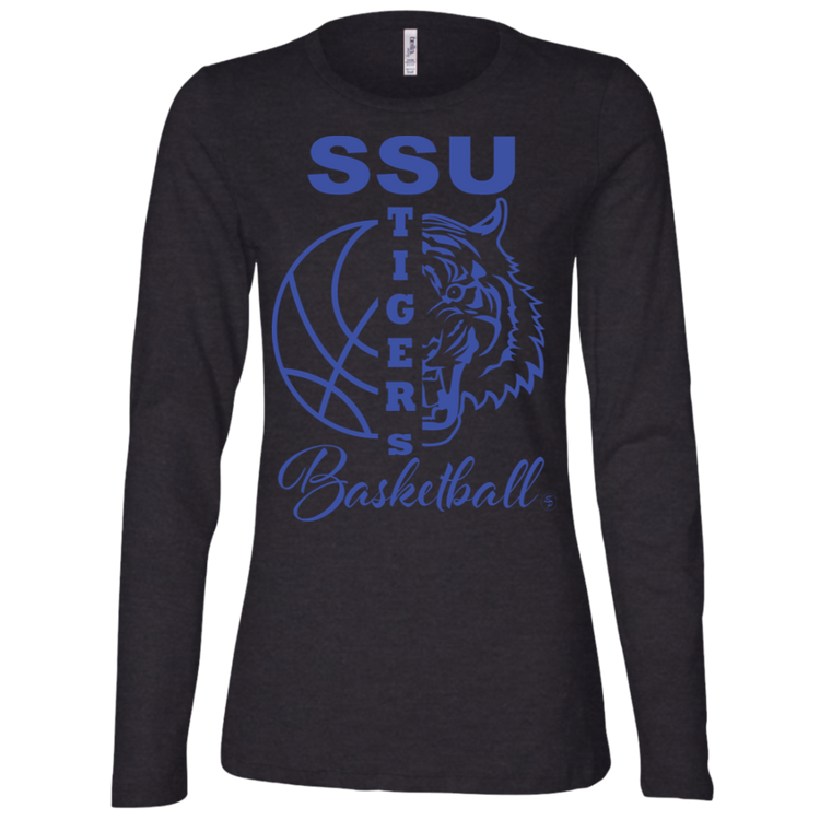 SSU - Tigers Basketball - Blue - Fashion Fitted Women's Jersey LS Missy Fit