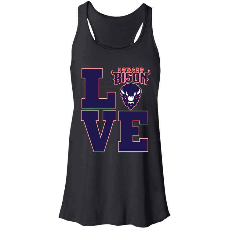 Howard BISONS - Love - Fashion Fitted Women's Flowy Racerback Tank