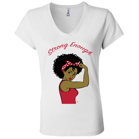 Strong Woman - Fashion Fitted Women's V-Neck T-Shirt