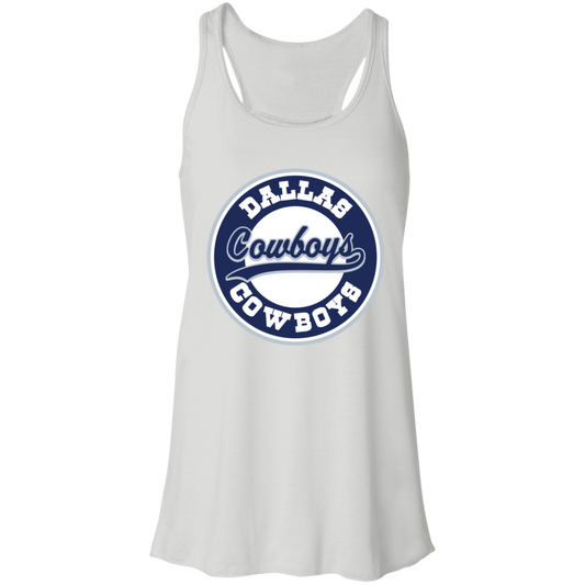 Dallas Cowboys Circle Tee - Fashion Fitted Women's Flowy Racerback Tank