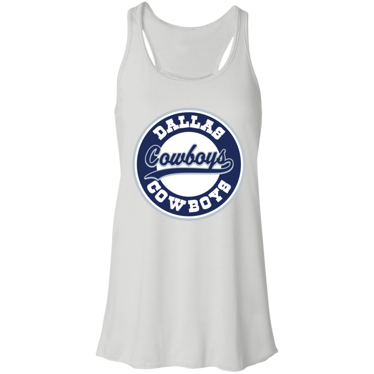 Dallas Cowboys Circle Tee - Fashion Fitted Women's Flowy Racerback Tank