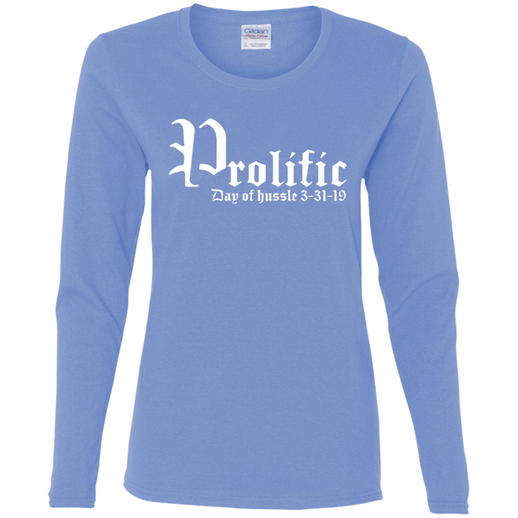 Prolific - Day of Hussle - White - Women's LS Tee