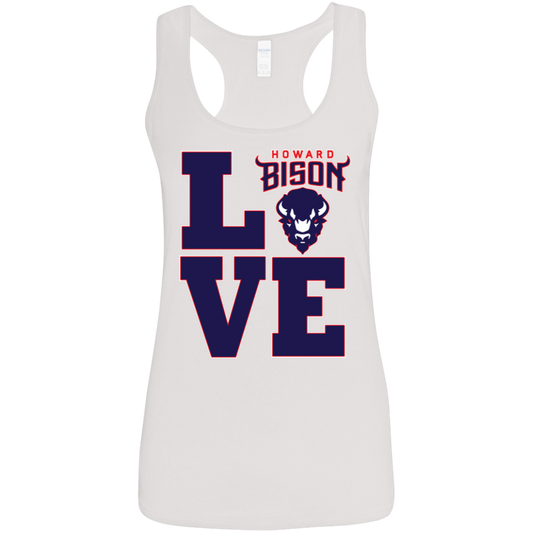 Howard BISONS - Love - Women's Softstyle Racerback Tank