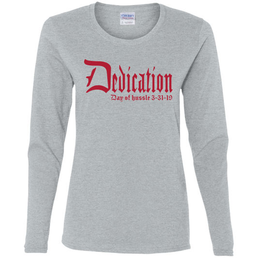 Dedication - Day of Hussle - Red - Women's LS Tee