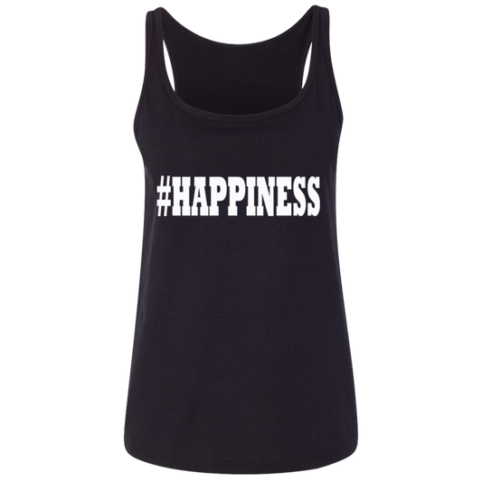 HAPPINESS White - Black Label Women's Relaxed Tank