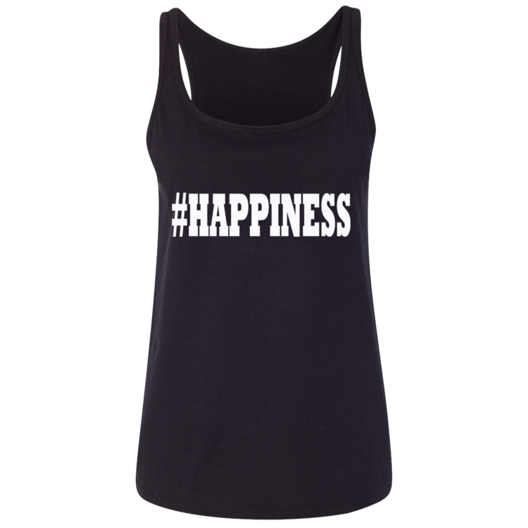 HAPPINESS White - Black Label Women's Relaxed Tank