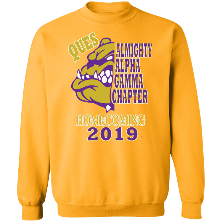 Alpha Gamma Ques - HC2019 - Crewneck Pullover Sweatshirt  8 oz.