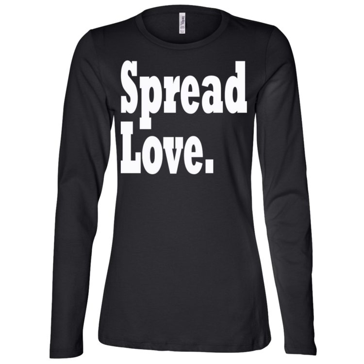Spread Love White - Black Label Women's LS Missy Fit T-Shirt