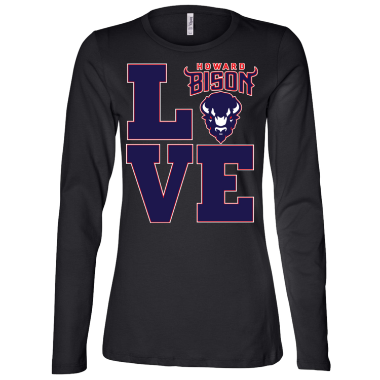 Howard BISONS - Love - Fashion Fitted Women's Jersey LS Missy Fit