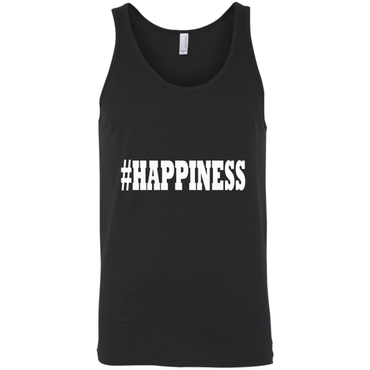 HAPPINESS White - Black Label Unisex Tank