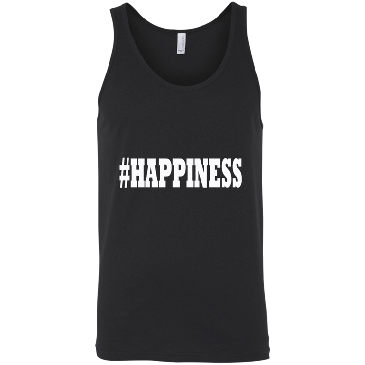 HAPPINESS White - Black Label Unisex Tank