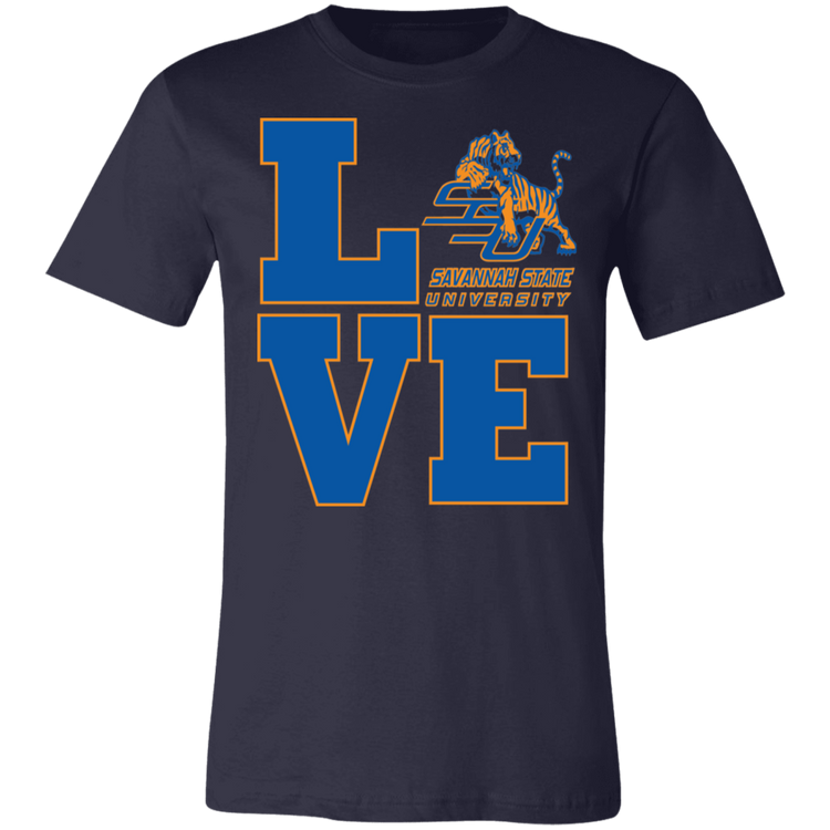 Savannah State - LOVE - Fashion Fitted Short-Sleeve T-Shirt