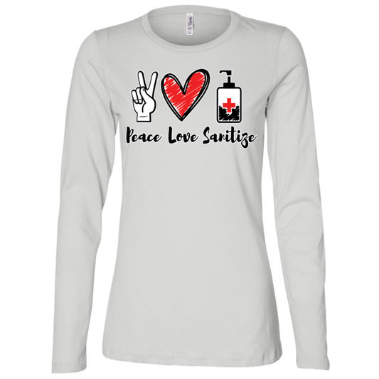 Peace - Love - Sanitize - Fashion Fitted Women's Jersey LS Missy Fit