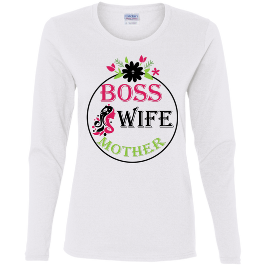 Boss-Wife-Mother - v1 - Women's LS Tee