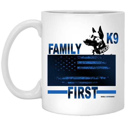 K9 Blue Line Family First - 11 oz. White Mug