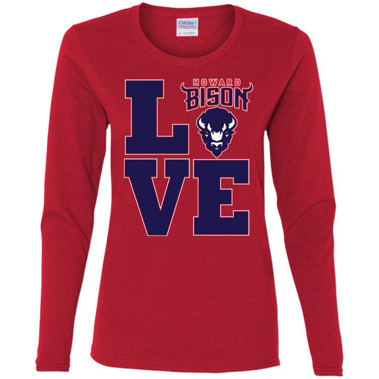 Howard BISONS - Love - Women's LS Tee