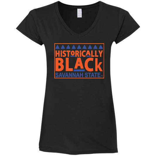 SSU - Historically Black - Women's Fitted Softstyle V-Neck Tee