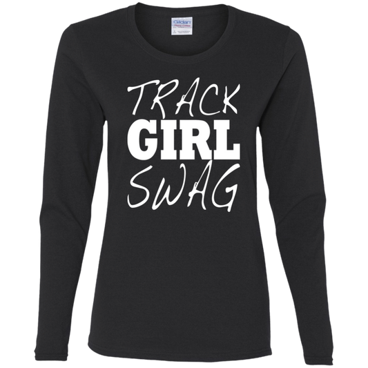 Track Girl Swag - Ladies' Cotton LS T-Shirt