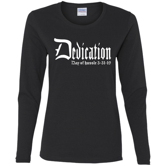 Dedication - Day of Hussle - White - Women's LS Tee