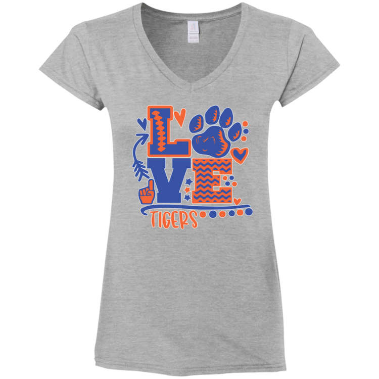 SSU - Love Tigers - Women's Fitted Softstyle V-Neck Tee