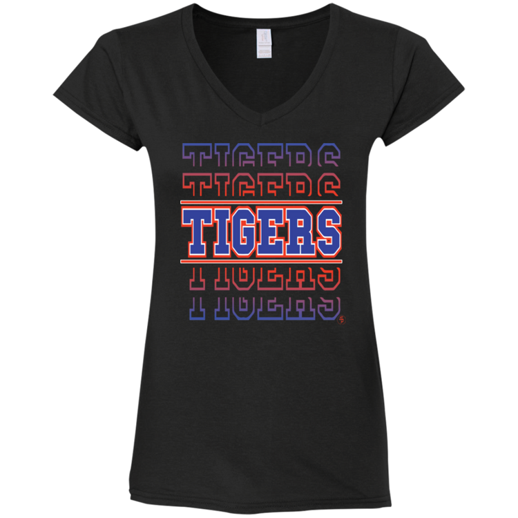 SSU - Tigers - Tigers - Tigers - Women's Fitted Softstyle V-Neck Tee