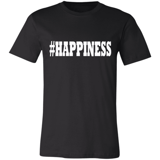 HAPPINESS White - Black Label Unisex T-Shirt