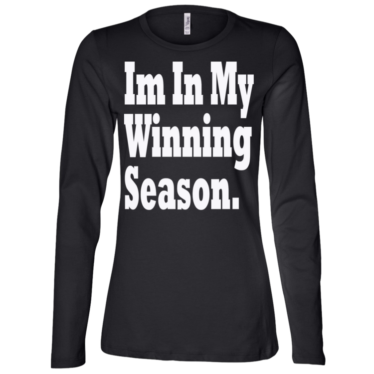 Im In My Winning Season White - Black Label Women's LS Missy Fit T-Shirt