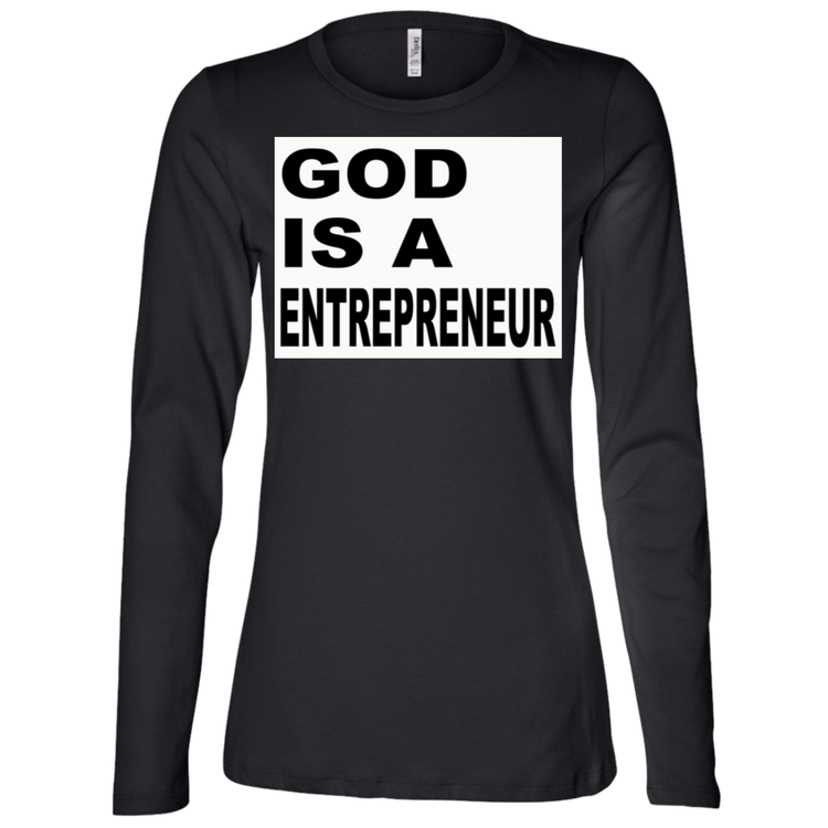 God Is A Entrepreneur - Black - Women's LS Missy Fit T-Shirt