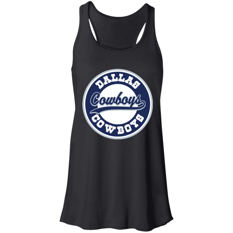 Dallas Cowboys Circle Tee - Fashion Fitted Women's Flowy Racerback Tank