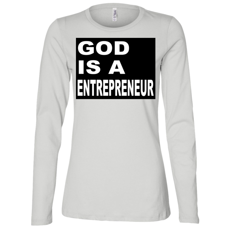 God Is A - Entrepreneur - White - Women's LS Missy Fit T-Shirt