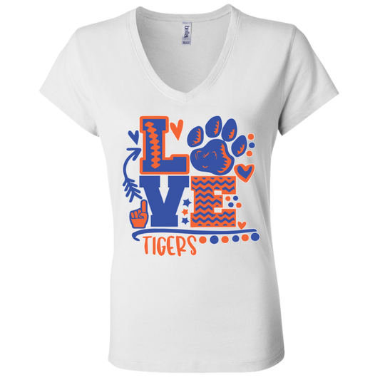 SSU - Love Tigers - Fashion Fitted Women's V-Neck T-Shirt