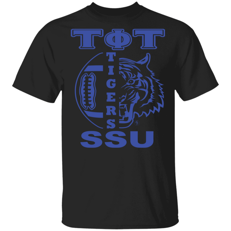 SSU - Tigers Football - Blue - Unisex  5.3 oz. T-Shirt