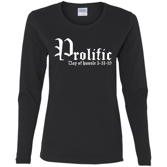 Prolific - Day of Hussle - White - Women's LS Tee