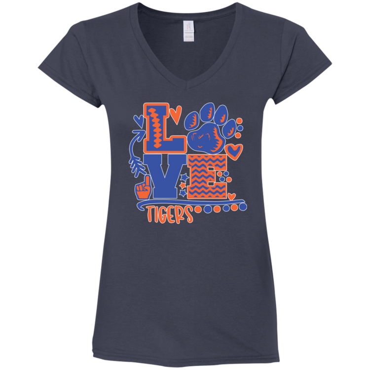 SSU - Love Tigers - Women's Fitted Softstyle V-Neck Tee