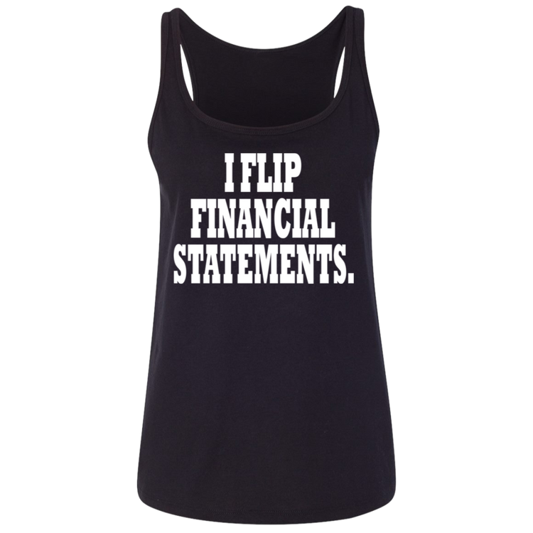 I Flip Financial Statements White - Black Label - Women's Relaxed Tank