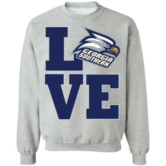 GA Southern - Alumni LOVE - Crewneck Pullover Sweatshirt  8 oz.