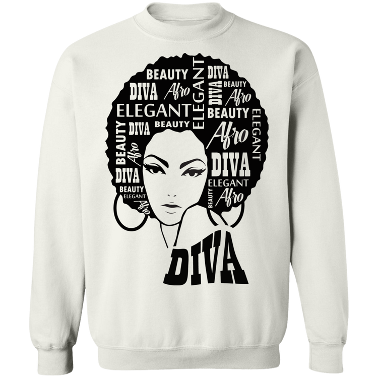 Afro Diva - Crewneck Pullover Sweatshirt