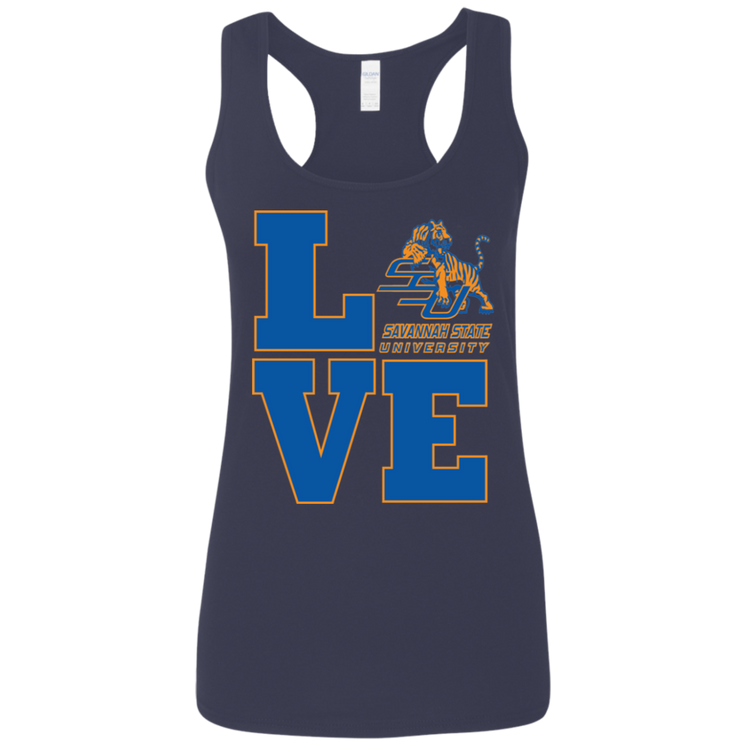 Savannah State - LOVE - Women's Softstyle Racerback Tank