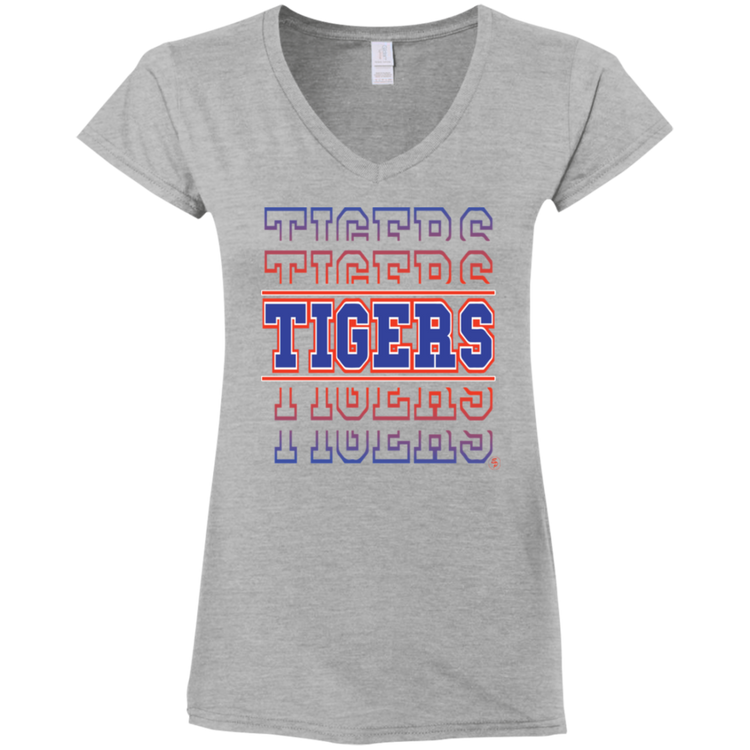 SSU - Tigers - Tigers - Tigers - Women's Fitted Softstyle V-Neck Tee