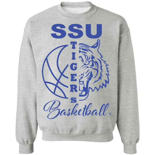 SSU - Tigers Basketball - Blue - Crewneck Pullover Sweatshirt  8 oz.