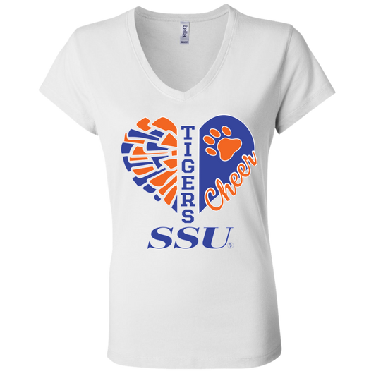 SSU - Tigers Cheer - Fashion Fitted Women's V-Neck T-Shirt