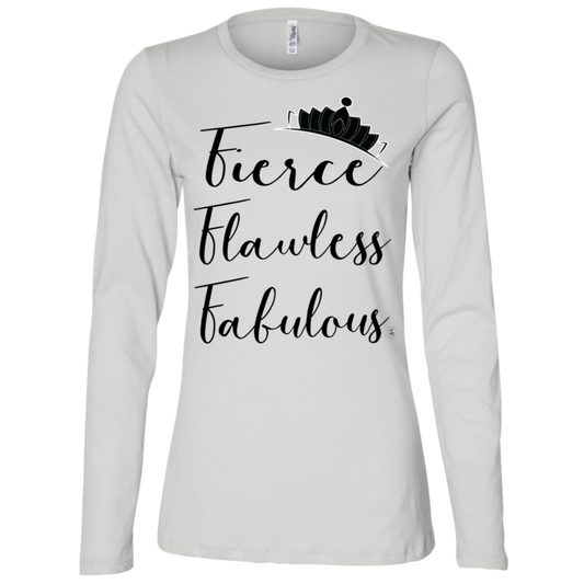 Fierce - Flawless - Fabulous - Black Label Women's LS Missy Fit T-Shirt