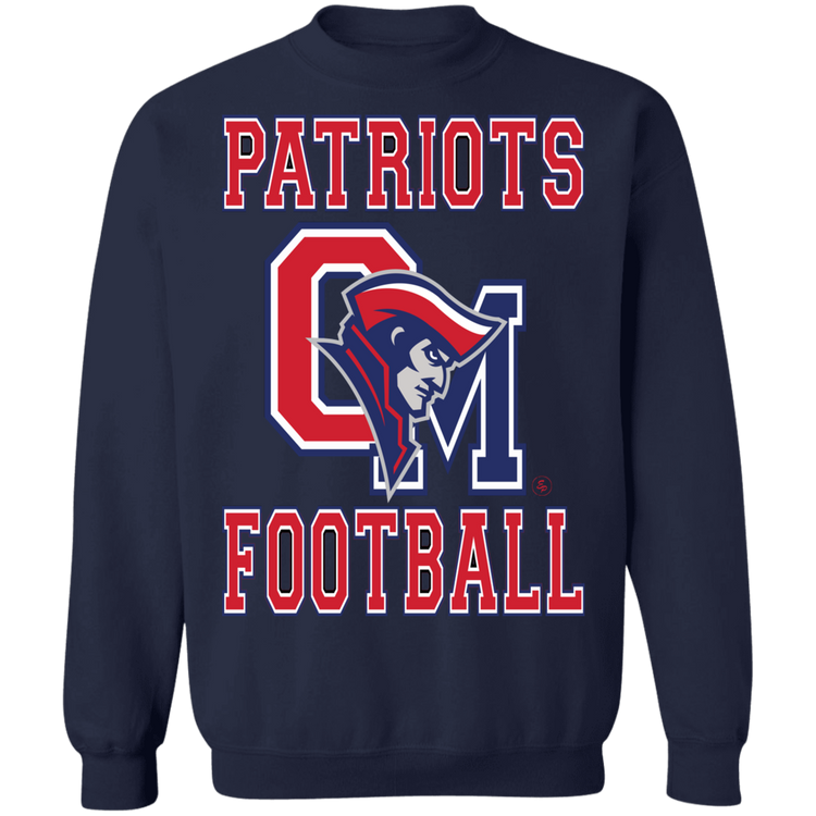 OM Patriots Football - Crewneck Pullover Sweatshirt