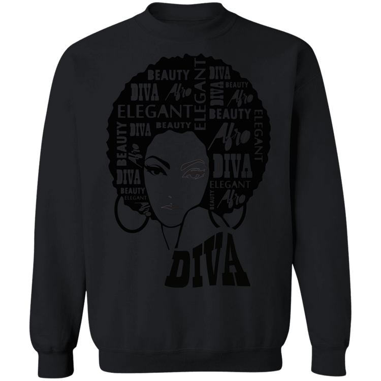 Afro Diva - Crewneck Pullover Sweatshirt