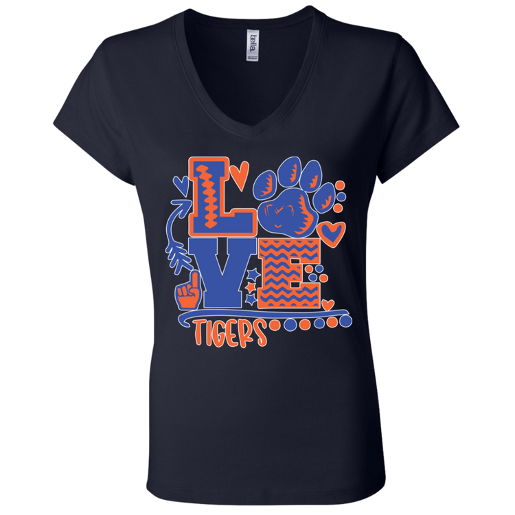 SSU - Love Tigers - Fashion Fitted Women's V-Neck T-Shirt