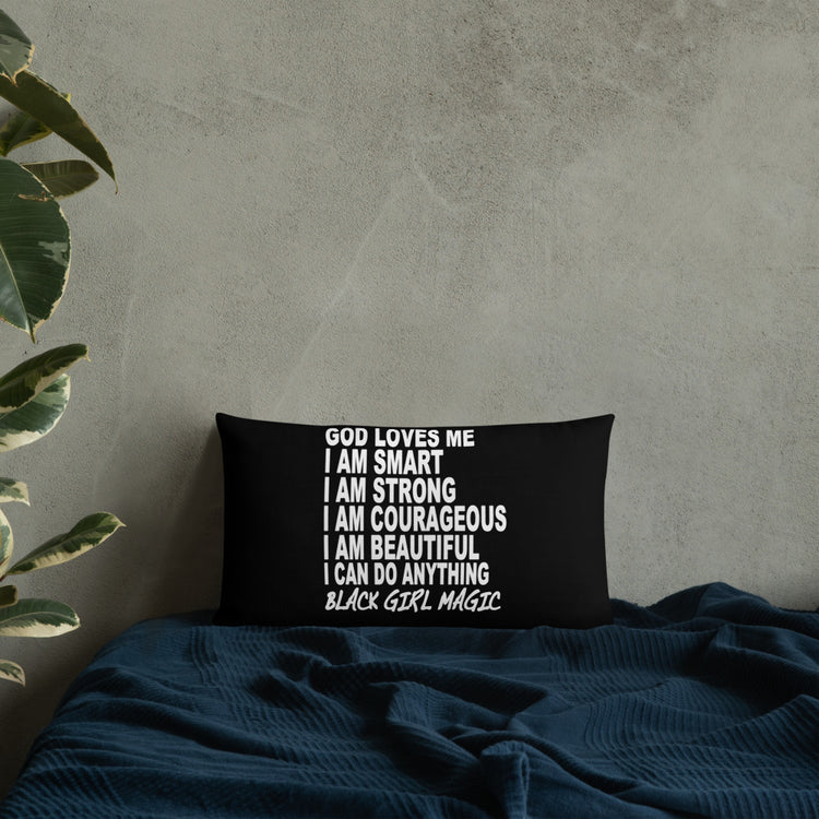 Black Girl Magic - I AM - Premium Pillow (Black)