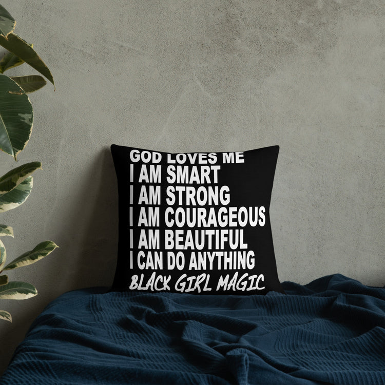 Black Girl Magic - I AM - Premium Pillow (Black)